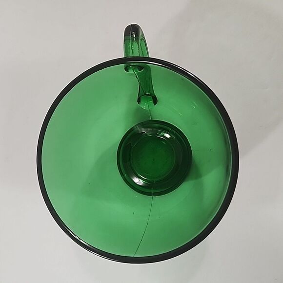 Vintage (8 oz) Anchor Hocking Set (6) Forest Green Glass Coffee Punch Tea Cups - Picture 7 of 10